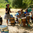 Ouida &amp; Afia Teaching, Born To Drum 2015