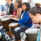 Campers, Djembe Blue Shirt 2, Born To Drum 2018
