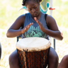 Girl Playing Djembe, Born To Drum 2019
